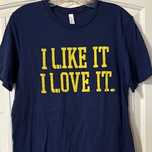 Tim McGraw print Navy Tee with Bold Yellow Print